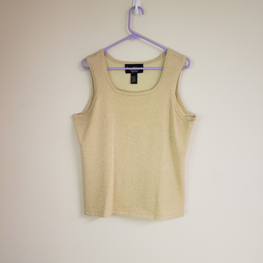Russell Kemp Woman New York Gold Glitter Sleeveless T… Gem